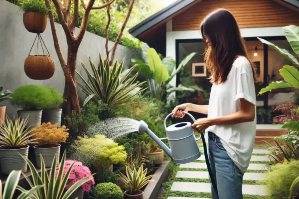 Design ecológico de quintais com plantas de baixa necessidade de irrigação